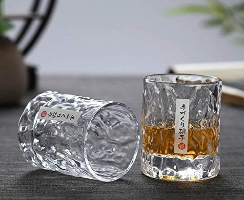 Whisky Glass Tumbler Japanese Engraved Cup 40th 50th 60th Birthday Gift for Men Whiskey Cocktail Wine Drinking Glasses Gift Set (Cylinder Glass)