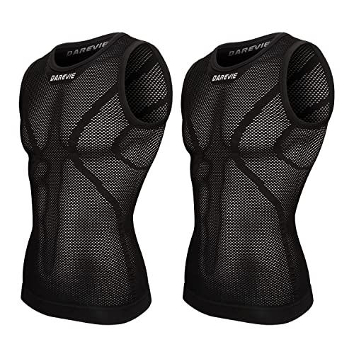 Darevie Men's Cycling Undershirt Sleeveless,Compression Base Layer Vests,Mesh Cool Dry Sport Tank Top #TOP5