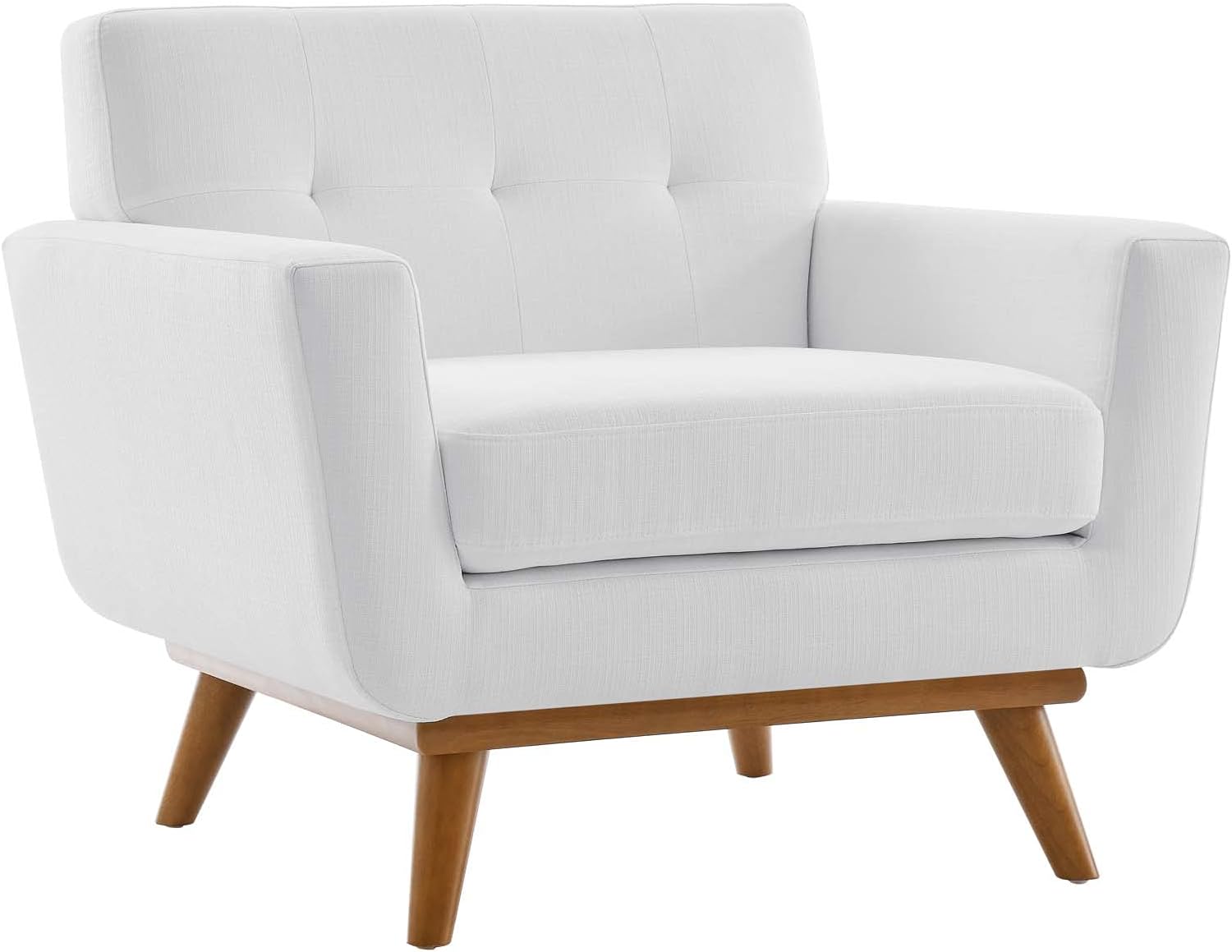 Modway Engage Mid-Century Modern Upholstered Fabric Accent Arm Lounge Chair in Expectation Gray