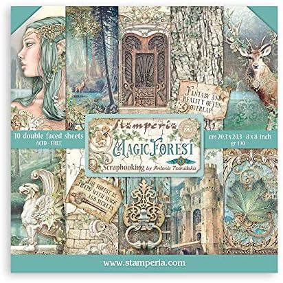 Stamperia - Scrapbook-papierpad voor scrapbooking, albums, kaarten, bullet journals en meer, zuurvrij, double-sided, perfect voor ambachten en geschenken (Brocante Antiques Maxi Background) (30,5 x