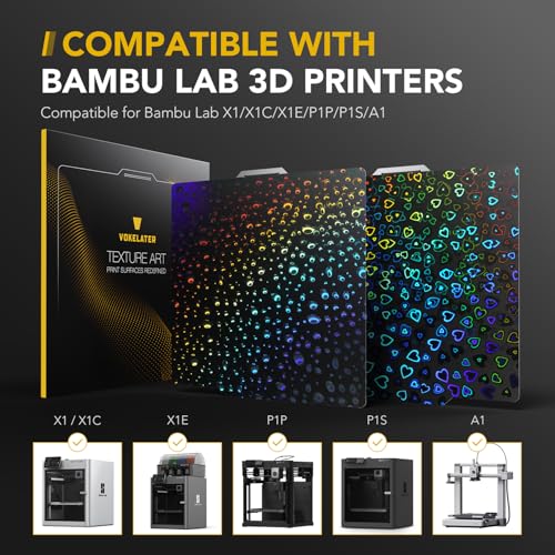 Image of 3D Printer Build Plate for Bambu Lab X1 X1C X1E P1P P1S A1, 3D Printer Accessories PER Dual Texture 257x257mm, Flexible Spring Steel Hot Bed Platform Sheet