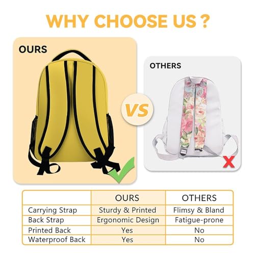 Pizza Backpacks Kids, 16 Inch Cute Backpack for School, Yellow Lightweight Bookbags for Girls4