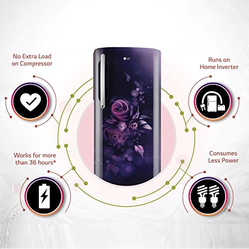 Image of LG 204 L 5 Star Inverter Direct-Cool Single Door Refrigerator Appliance (GL-D211HBEZ, Blue Euphoria, Base stand with drawer & Fast Ice Making)