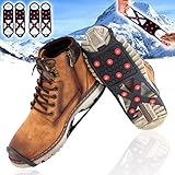 2 Paar Schuhspikes Größe 37 - 45 mit 11 Spikes Anti Rutsch Sohlen Schuhkrallen Eiskrallen für Schuhe im Winter Outdoor Ice Grips (40-42 (L))