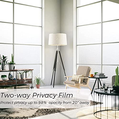 Image of HOME13 Frosted Window Film,100% Privacy Window Film Decorative Static Cling,Non-Adhesive Frosted Glass Window Film for Home,Living Room (Vinyl, 20 inch by 340 inch Inches)
