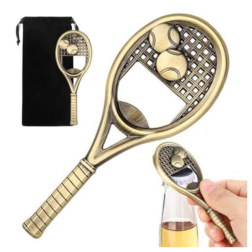 MR.BARWARE Tennis Geschenk, Tennisschläger Bier Flaschenöffner, Geschenke für Tennisspieler Männer Frauen, Vatertagsgeschenk Weihnachtsgeschenke Geburtstagsgeschenk für Papa Opa Vater, Bronze