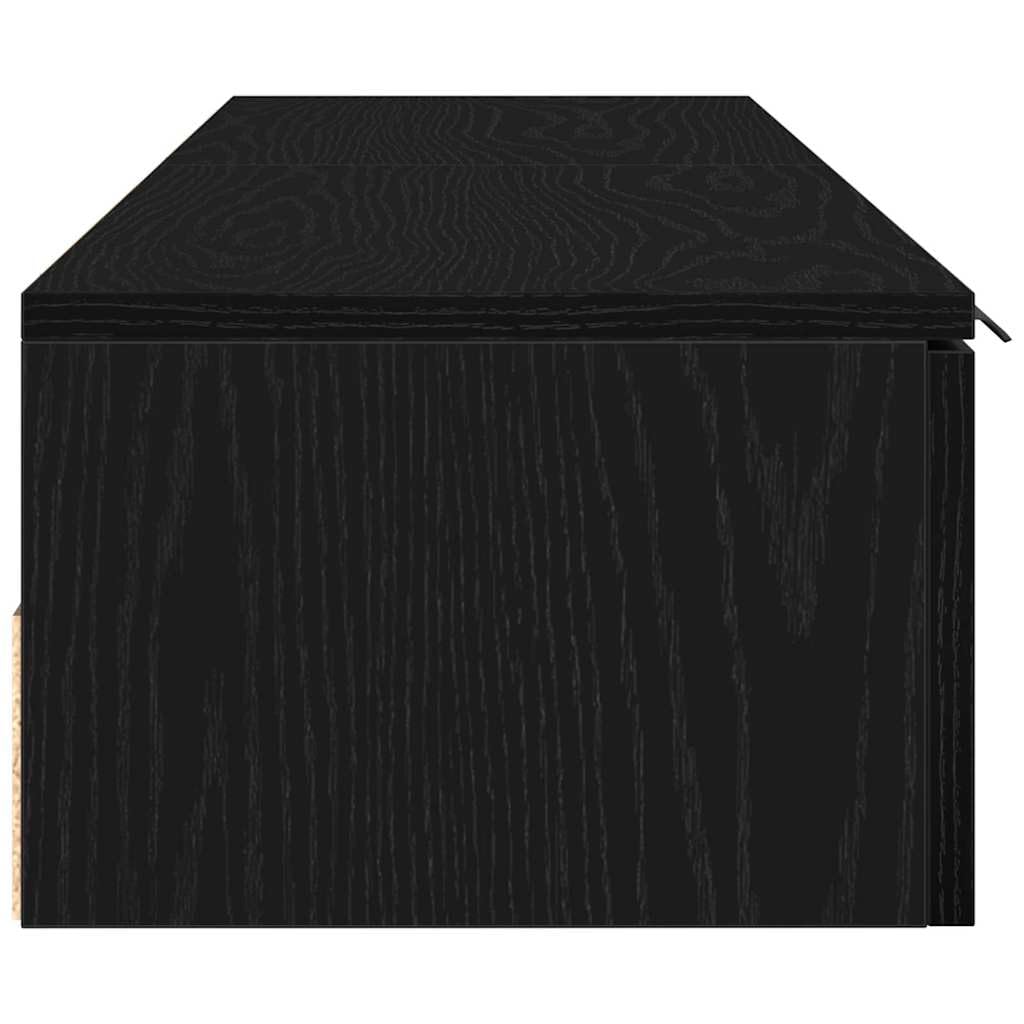 Wandregal Schwarz 2 Stück Holzwerkstoff 136x30x20cm Modernes Schweberegal mit 25kg Tragkraft für Wohnzimmer Küche und Badezimmer