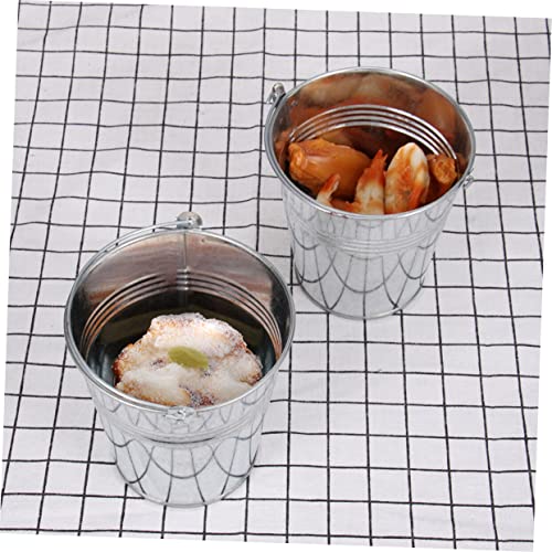 Kichouse 6Pcs Kickstand French Fries Holder Metal Buckets For Party Menorah Ornament Gifts Small Succulent Plants Tinplate Pails Tin Pail Tin Bucket Ice Bucket Cooler Keg #TOP5