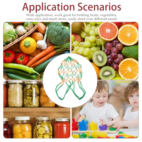 Cesta colgante para verduras y frutas en cocina rústica bolsas organizadoras transpirables 4