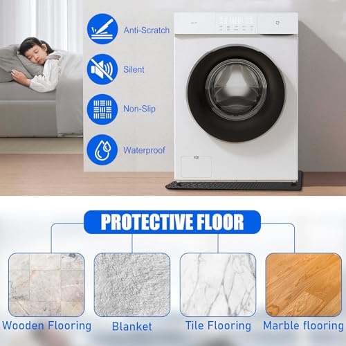 Beidseitig Rutschfest Antivibrationsmatte Waschmaschine,60 X 60 CM Rutschfeste Gummimatte,Silikon Kühlschrankmatten,Leichtgewichtig Wasserdicht Bodenmatte Kühlschrank für Trockner und Innenbereich