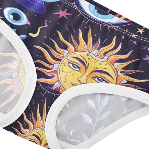 Mystical Suns Faces Eyes Cute Panties Girl Girls Underwear Toddlers Cotton Stylish Kids Briefs Undies 2t4