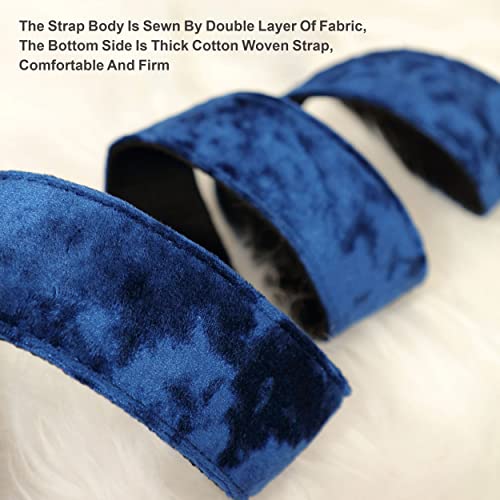 Yikoko Guitar Strap, 2" Velvet Full Grain Leather End Guitar Straps For Bass, Electric And Acoustic Guitars, Complimentary Strap Button, 1 Pair Of Strap Locks And 4 Guitar Plectrums - Dark Navy Blue #TOP7