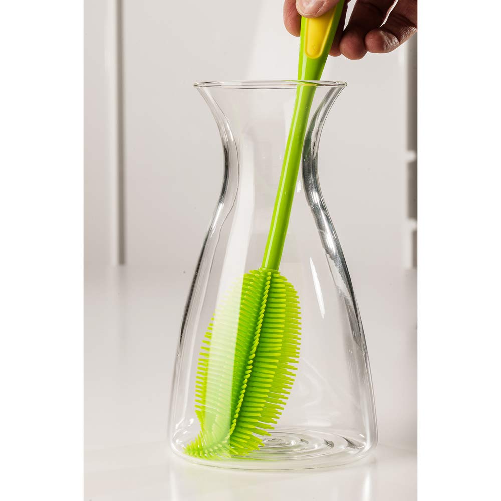 Kochblume Flaschenbürste 36cm | Premium-Silikon & BPA frei| Hitzbeständig | Spülmaschinenfest | Für Trinkflaschen, Thermoskannen & Gläser | Farbe: blau