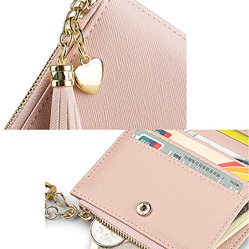 Image of Valentoria Womens Wallet Cute Elegant Long Slim Card Holder Case Minimalist Coin Purse Thin Tassels Zip Clutch Wallets for Girls Ladies | Cute
