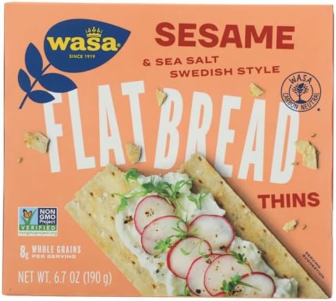 Wasa Flatbread Thins Crackers, Sesame and Sea Salt, 6.7 Ounce (Pack of 1)