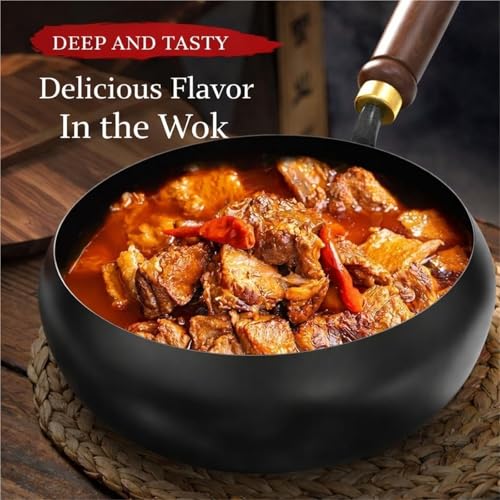 Wok de acero al carbono forjado a mano con tapa de vidrio 24 cm miniatura 2