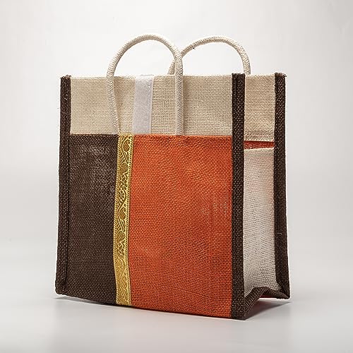 Image of Soman Jute Thamboolam Bags for Return Gifts Multicolour Combo - Pack of 10 bags