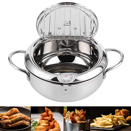 Friggitrice Tempura In Acciaio Inox - 24 Cm, Con Termometro, Per Induzione, Stile Giapponese - Foto 2