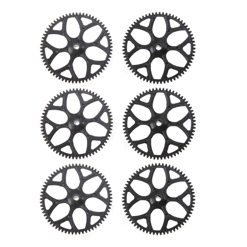 6Pcs Main Gear for WLtoys V911S V977 V988 V930 V966 XK K110 RC Helicopter Airplane Drone Spare Parts Accessories ( Color : Black )