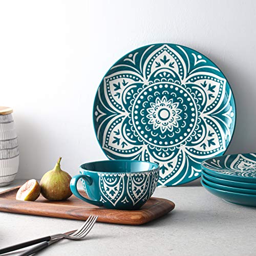 Zonesum Large Coffee Mug - 16 Oz Big Latte Mugs, Ceramic Soup Mug With Handle, Jumbo Mug For Cappuccino, Latte, Coffee, Soup, Tea, Cereal, Dishwasher And Microwave Safe, Set Of 2, Peacock Blue #TOP4