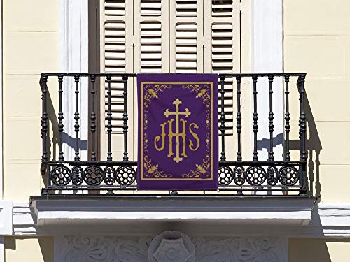 Oedim Colgadura Religiosa Personalizada | Fabricada en Tela de Bandera 110gr | 150x100cm | Decoración Balcones | Resistente y Duradera | Interior y Exterior