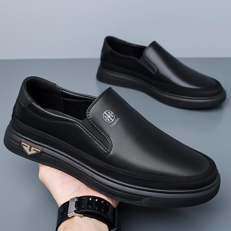 Image of Trsorini Mens Casual Shoes Soft Comfortable Flat Lightweight Moccasin Classic Breathable Leather Men's Shoes