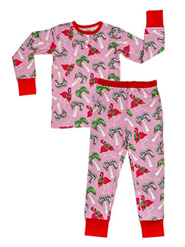 Fa La La Mingo Two Piece Christmas Pajama Set for Toddlers, made with Viscose from Bamboo and Spandex