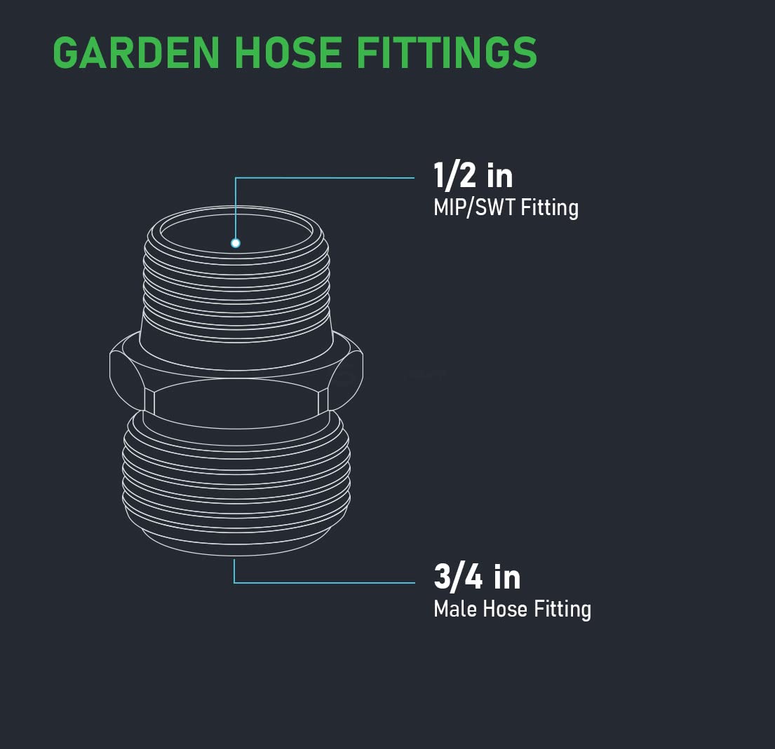 Supply Giant H52-5634-10 Garden Hose Adapter, 3/4" MH x 1/2" MIP (1/2" SWT) Brass 10 Pack