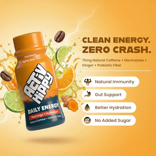 Image of ActivHippy Daily Energy Drink Shots | With 75 mg Natural Caffeine | No Added Sugar | Ginger Lemon Flavour| Pack of 6 x 60 ml
