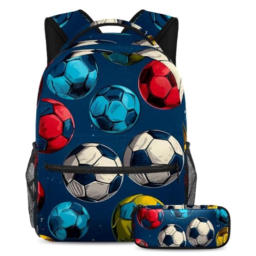Ensemble sac à dos football robuste 2 pièces avec trousse grande capacité