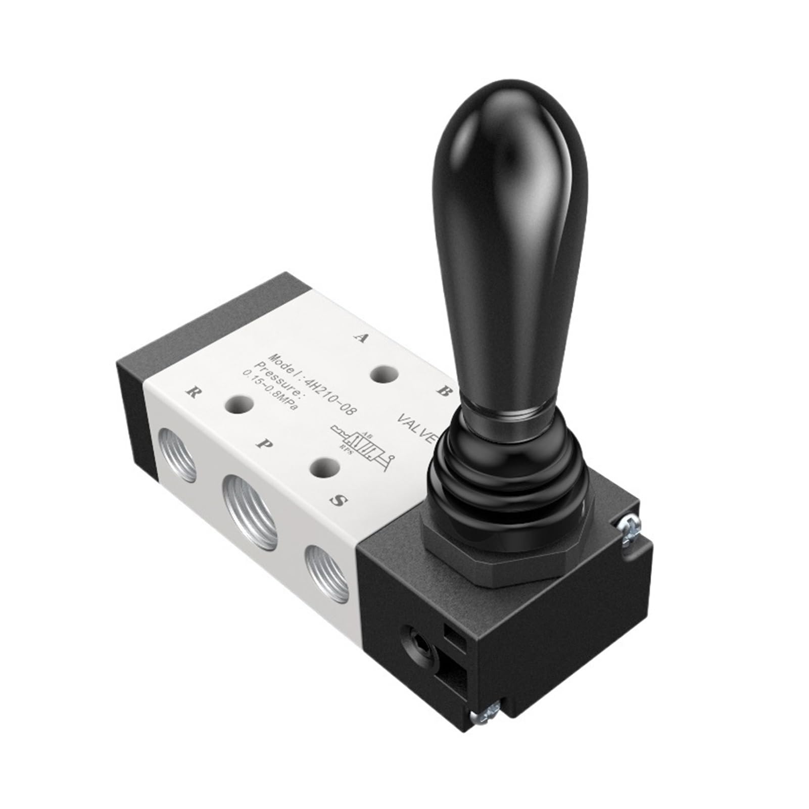 Pneumatisch-manuelles Hebelventil Luftventilschalter, manueller Handschlüssel, pneumatische Steuerung, Zug 1/4 Zoll, 2 Positionen, 5 Anschlüsse, Umkehrplatte(4H410-15,With-10mm-Fitting)