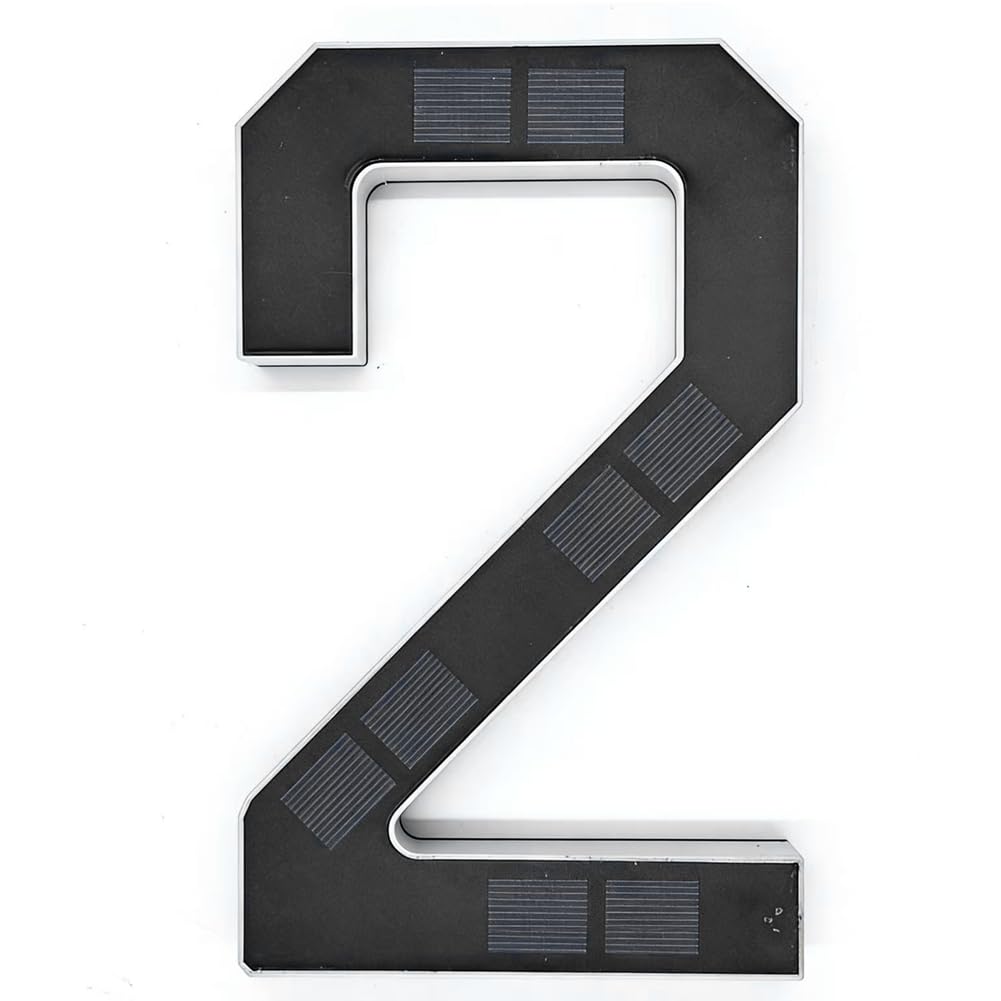 Aundhegrtt As Shown Solar House Numbers For Outside, Led Illuminated Address Sign,Waterproof Outdoor For House, Yard, Fence 2