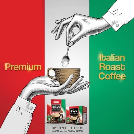 Image of Alicafe Italian Roast 3 in 1 Instant Coffee | Smooth With Microground Coffee | Instant Coffee Sachets | (30 x 16.5g)
