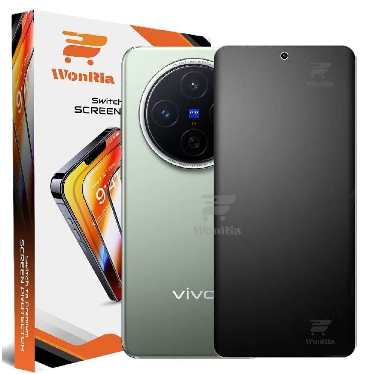 Image of WonRia 1 Pack - Premium Matte UV Tempered Glass For Vivo X200 5G Curved Screen Protecor Guard Fingerprint Compatible Edge to Edge - Installation Kit