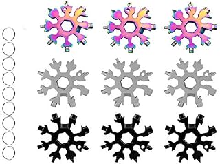 18-in-1 Snowflake Multi-Tool,Stainless Steel Multitool Card Combination Compact Portable Outdoor Products Snowflake Tool