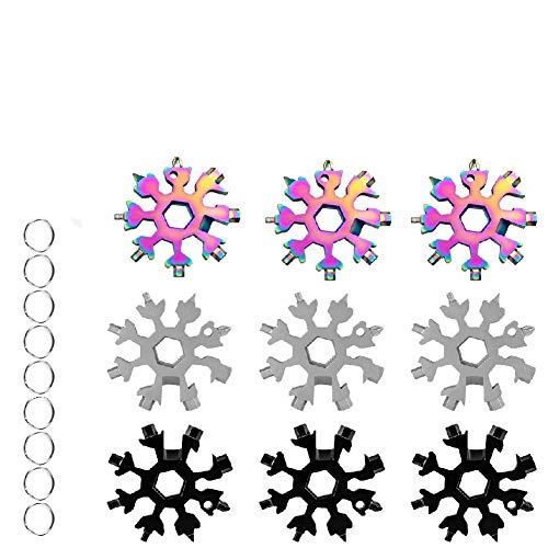 18-in-1 Snowflake Multi-Tool,Stainless Steel Multitool Card Combination Compact Portable Outdoor Products Snowflake Tool