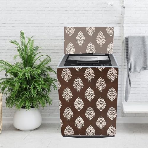 Image of WOAH Top Load Fully Autometic Washing Machine Cover Compatible With ifb samsung bosch whirlpool haier lg and All Brand Universal Size 7kg | 7.5kg | 8kg (Brown Jhad) D