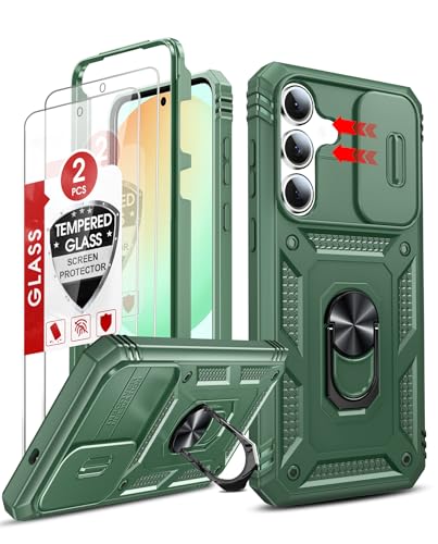 Coque pour Galaxy S25-FE robuste antichoc béquille et verre trempé LeYi
