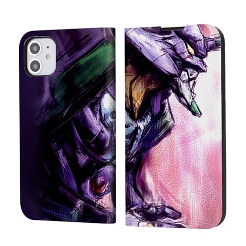 新世紀エヴァンゲリオン 用の IPhone 17 スマホケース 17pro 携帯カバー EVA 手帳型 16 plus 15 Pro 14 用 アニメ携帯ケース 横置きスタンド機能 放熱性 着脱しやすい 全面保護 カメラ保護 衝撃吸収(A09,IPhone