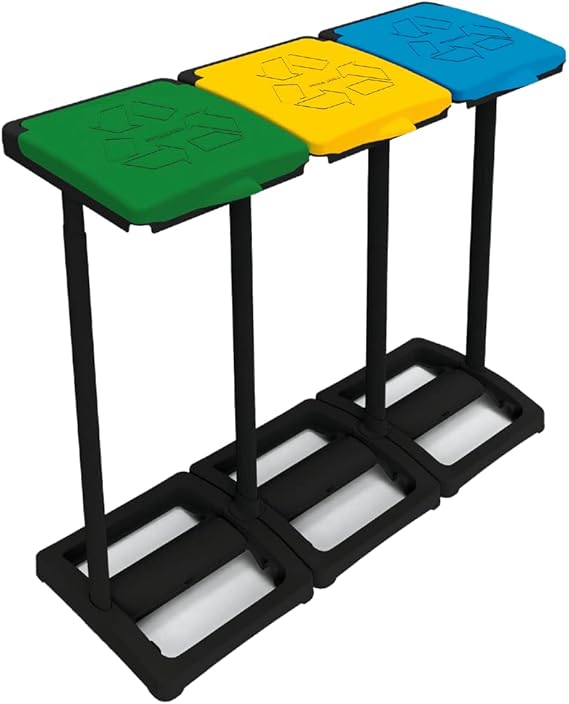 Mongardi: Mr. B Tris Vuilniscontainerbox van polypropyleen hars, eenvoudig te monteren, voor vuilniszakken van 80 – 110 l, robuust, voor binnen en buiten, 97 x 36 x 80 cm