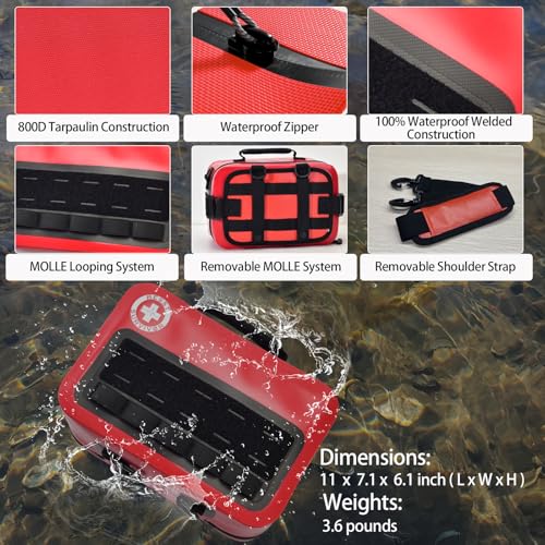 Image of Besst Survivor Waterproof First Aid Kit -Complete Trauma Gear With Labeled Storage, MOLLE System&CPR Kit, Practical Medical Kit For Boating, Marine, Camping, Hurricane, Vehicle And Household Emergency