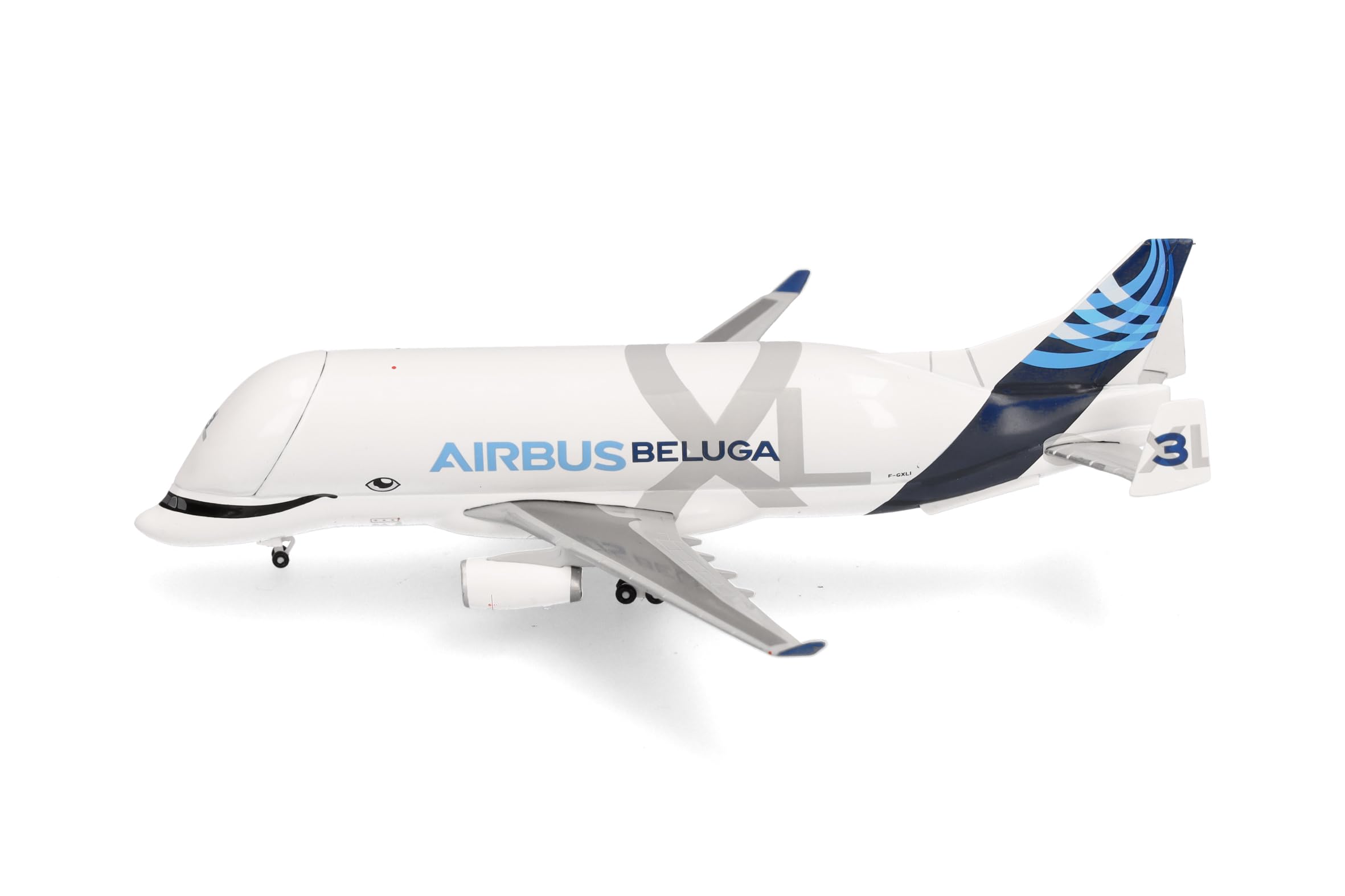 Herpa Modellflugzeug Airbus Industries BelugaXL - XL#3 - F-GXLI Miniatur im Maßstab 1:500, Sammlerstück, Flugzeug Modell ohne Standfuß, Metall