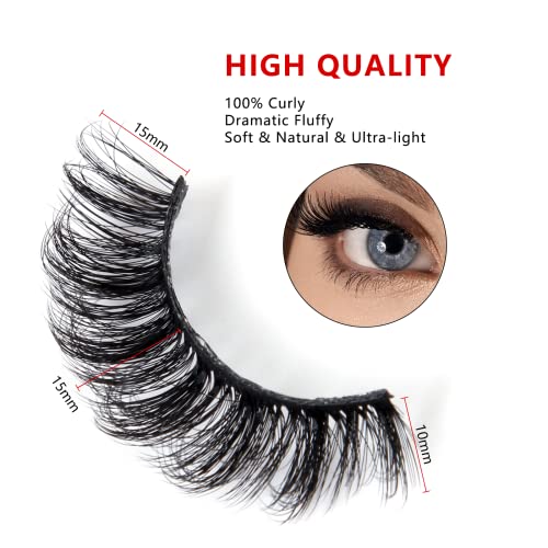 Falsche Wimpern 10 Paare, 6D Künstliche Wimpern Set, Wiederverwendbare natürliche Wimpern (G881)