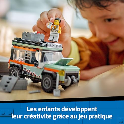 LEGO City Le Camion 4x4 Tout-Terrain - Jeu de Construction pour garçons et Filles dès 6 Ans - Inclut Une minifigurine d’aventurier et des Accessoires - Cadeau d'anniversaire Amusant 60447