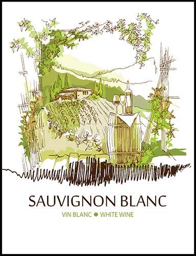 Sauvignon Blanc Wine Bottle Labels