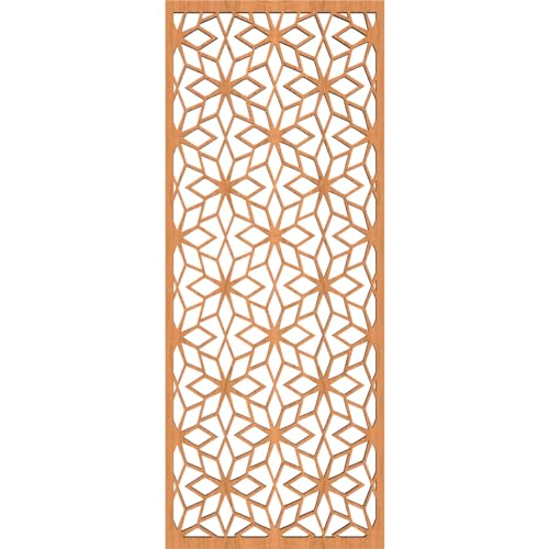 Image of 9 3 /8 inchW x 24 3 /8 inchH x 3 /8 inchT Lake Decorative Fretwork Wood Wall Panels, Cherry