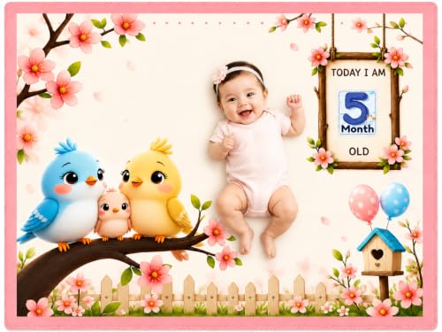 Image of NEW COMERS Baby Monthly Milestone Blanket | 1 to 12 Months Extra Soft Fleece | Best Photography Backdrop Prop | Size - 55 in to 44 inch Super Soft Fabric (Pink)