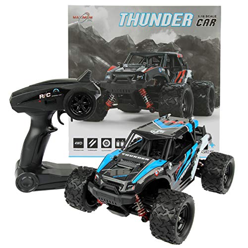 Maximum RC Monster Truck - 4WD Thunder Car 36 km/h Remote Controlled Car - Replacement Parts (1 x Monster Truck/Thunder Car Blue)