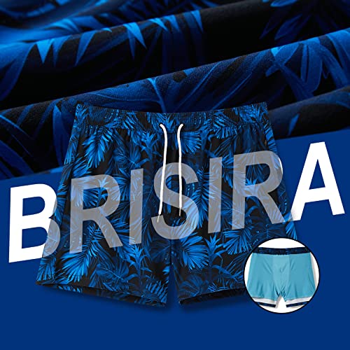 BRISIRA Mens Swim Trunks Bathing Suit 5 Inch Inseam Compression Liner Beach Swim Shorts Swimwear Quick Dry Zipper Pocket2