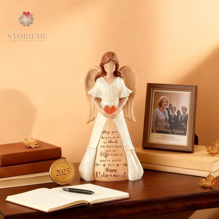 Retirement Gift for Woman 2025: Handcrafted Angel Figurine for Retiring Coworker Teacher Nurse - Meaningful Thank You Farewell Keepsake for New Chapter with Gift Box & Card - Image 4